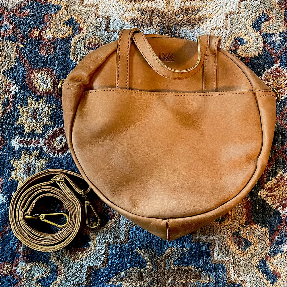 Sseko Leather Tan Circle Bag